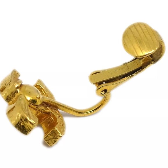 Chanel CC Earrings Clip-On Gold - Picture 8 of 9